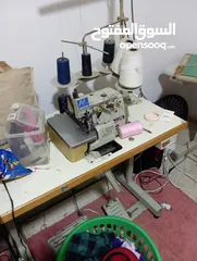  3 ماكنه حبكه جوكي اصلي بحاله ممتازه صناعي مع طاوله و شمع دان بركب عليها سته خيطان شغل مصنع أو مشغل