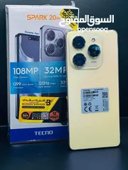  3 مشغل ايام Spark 20 pro رام 16 و 24 جيجا 256 مكفول بالشركة أغراضة والكرتونه الأصلية متوفر توصيل