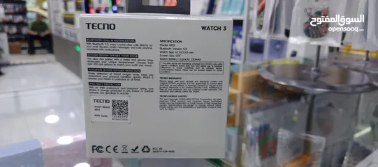  4 ساعه TECNO WATCH 3 الاصلية بطارية 250 بتضل 7 ايام متواصلة او 30 يوم ع وضع الاستعداد