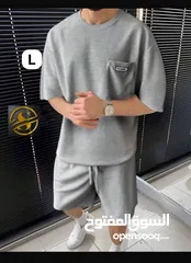  2 بيجامات رجالي شورت صيفي فري سايز خامة قطنية