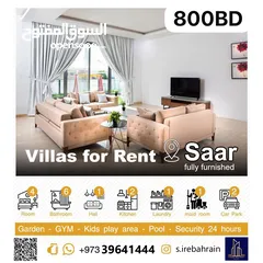  1 Fully Furnished High Luxury Garden Villa  for rent in SAAR  BD.800/-