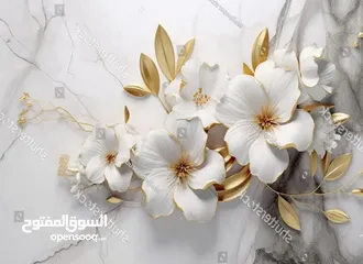  5 ورق الحائــــــــــــط ال 3D القطعـــــــــه الواحــــــــده بدون فواصل تصميمات مختلفة مع إمكانية ا