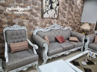  4 غرفة ضيوف مع طاولة سفرة خشب زان ممتاز