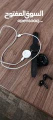  15 ساعة وسماعة huawei الاصليه لون اسود huawei smart watch gt 2 huawei freebuds 4i