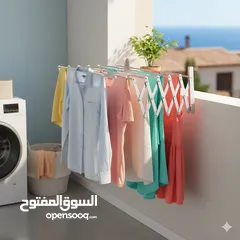  3 منشر الغسيل الجداري الألمنيوم القابل للطي – الذكاء في التنظيم وتوفير المساحة قوة تحمل ممتازة بتستحمل