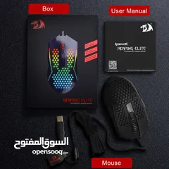  5 REDRAGON M987P-K Reaping Elite Lightweight RGB Gaming Mouse ماوس ريدراجون جديد