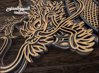  4 لوحات 3D  خشب