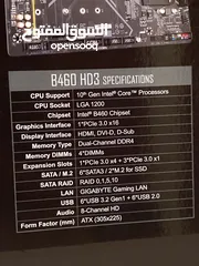  7 Motherboard - Gigabyte B460 HD3  مع معالج Intel i5 10400  بسعر ممتاز