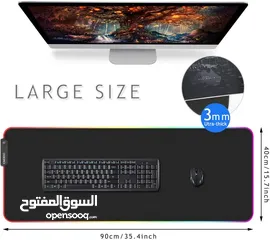  7 لوحة ماوس الألعاب Cmhoo XXXL لوحة لوحة مفاتيح RGB كبيرة متوهجة 35.4x15.7IN 3 مللي متر لوحة مكتب سميك