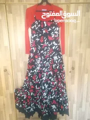  11 فستان اسود واحمر طويل مع جاكيت قصير احمر بأكمام طويلة جديد غير مستعمل ماركة H&M مقاس L بلبس 40 و42