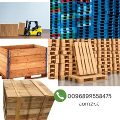  1 I have all types plastic and wooden pallets boxes