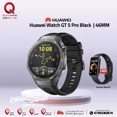  1 HUAWEI GT5 PRO BLACK (46M) NEW /// ساعة هواوي جي تي 5 برو ذاكرة 46 ملي الجديد
