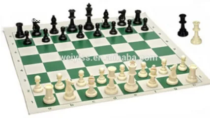 1 رقعة شطرنج رول جلد حجم كبير سهلة الطي