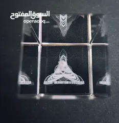  3 مجسم برج خليفة منحوت بالليزر داخل مكعب زجاجي 3D