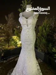  1 فستان عرس راقي موديل سمكة مع طرحة