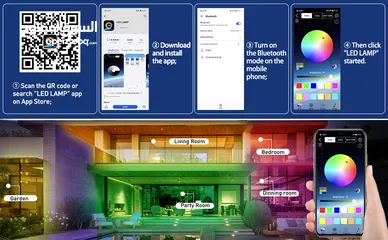  6 حبل ليد اضائه usb كل الالوان تحكم ريموت و تطبيق على الموبايل RGB LIGHT ضوء زينه ديكور مناسبات اناره