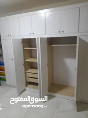  7 خزائن ملابس خشب لامنيت 18م حجم كبير قياس 320 عرض  ارتفاع 240 تفصيل حسب المقاس الون اختياري  كفاله خم