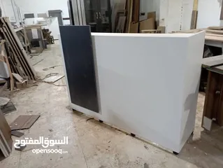  13 كاونتر استقبال مميز / ريسبشن مع لوغو من تصميمك فقط 85د شامل التوصيل والتركيب عمان زرقاء