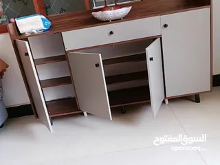  3 خزانة الأحذية العصرية OD-117 بلون خشبي ورمادي متوفرة الآن