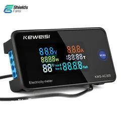  3 Color Display AC50-300V Digital Power Energy Temp Meter Ammeter Voltmeter