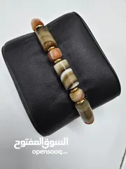  3 اساور حجر الجزع اليماني والكهرب للجنسين