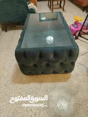  3 طاولة وسط خشب زان تفصيل قماش طول 100 عرض 60 وجه سوكريت حالة ممتازة
