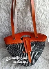  7 African sisal New leather handbag Woven bag