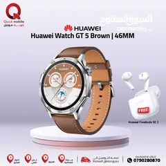  1 HUAWEI GT5 BROWE (46M) NEW /// هواوي جي تي 5 بني مقاس 46 ملي الجديد