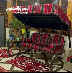  8 مرجيحه ثلاثية #ايطالي  جميع الالوان الفرش قماش وتربورف ضد الشمس والماء والعوامل الخارجية