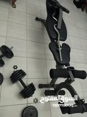  1 بنش شبه جديد  مع اوزان لغابه 70 كيلو