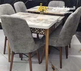  30 طاولة سفرة مستطيلة أنيقة مع 6 كراسي فخامة وعملية
