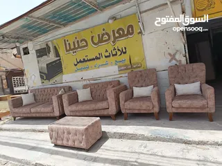  4 كنب تفصيل 7 مقاعد مع طاولته خشب سويد والأرجل  زان