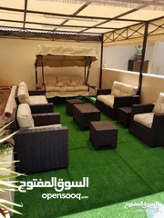  1 عرض خاص على طقم فرش كامل لاطقم الرتان و المرجيحة الإيطالي   . متوفر خدمة التوصيل