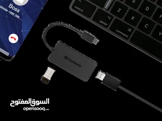  10 موزع  USB HUB عالي السرعة 3.1 و 4 مداخل Transcend HUB2C Type-C 4 Port USB HUB SuperSpeed 3.0