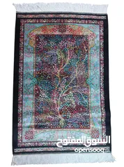  1 سجاد حرير تعليق إيراني-الوان طبيعية-حجم 90×60 سم جديد