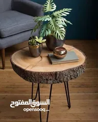  4 طاولات خشبيه من الخشب الخام