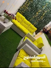  6 أطقم رتان و يتوفر التوصيل لباب البيت وطاولة الوسط هدية  طقم خماسي