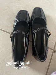  2 ماري جاين حذاء كعب نسائي اسود جلد Mary jane black heels shoes leather