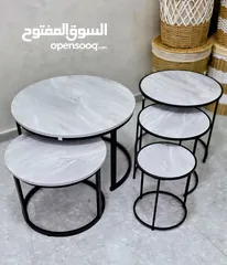  2 طاولات مودرن متداخلة عملية وأنيقة  متوفرة بعدة تصاميم عصرية الإطارات معدنية قوية باللون الأسود