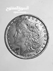  1 ‏1890-CC Carson City Silver Dollar عملة دولار أمريكي $ سنة 1890 ميلادي