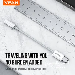  4 تحويله كيبل صوتيات تحويلة من USB-C إلى 3.5 مم (Aux)  Type-C VFan L08 Adapter Audio Aux