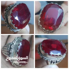  25 مجموعة مميزة من خواتم الفضة الخالصة احجار طبيعية   احجار عقيق، ياقوت، فيروز، اوبال، مازونايت، زفير،