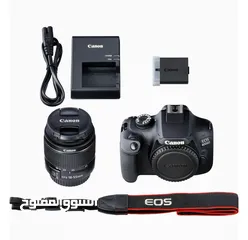  1 كانون EOS 4000D كاميرا 2022 اس ال ار عدسة EF-S 18-55 مم III - اسود