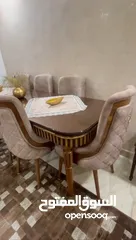  1 طاولة طعام 8 كراسي خشب زان بحالة الوكالة تفصيل