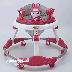  6 عرباية تعليم المشي من bambino حلقة دائرية حديد للقاعدة وفصالات عظم