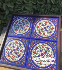  4 خزفيات اطقم صواني اكواب