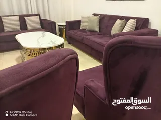  16 طقم كنب مستورد نخب أول 7 مقاعد (ثلاثي + ثنائي + 2 مفرد) خشب سويد فل + إسفنج دانلوب طبي