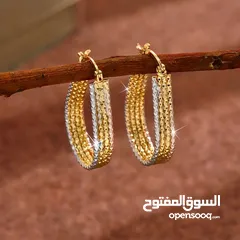  1 Golden Sparkling Hoop Earrings