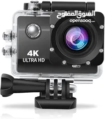  1 كاميرا  صغيره 4k  مع اكسسوارات سباحه و دراجه و رحل