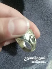  2 خاتم فضه مع حجر كريم للبيع